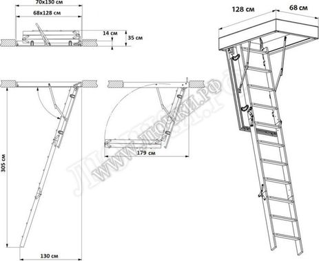 Лестница Fakro LWS Plus 700*1300*3050 Лестница Fakro LWS Plus 700*1300*3050