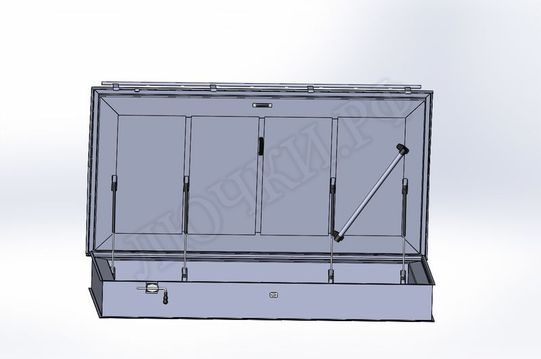 Люк для выхода на крышу 600*1700, поручень справа (габарит 850*1950) Люк для выхода на крышу 600*1700, поручень справа (габарит 850*1950)
