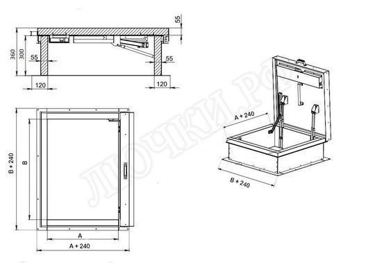 Люк для выхода на кровлю Оптимус 800*1300 Люк для выхода на кровлю Оптимус 800*1300