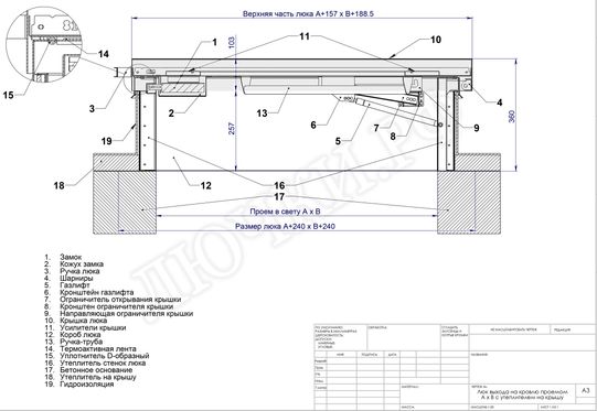 Люк для выхода на кровлю Оптимус 800*1300 Люк для выхода на кровлю Оптимус 800*1300