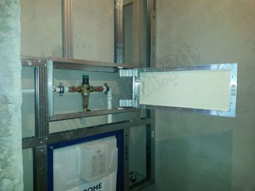 Люк под плитку Нажимной Секрет-Лайт 2 створки 1100*450 Люк под плитку Нажимной Секрет-Лайт 2 створки 1100*450