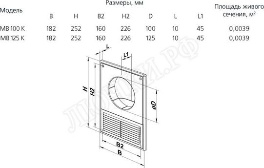 Решетка пластиковая МВ К МВ 125 Кс Решетка пластиковая МВ К МВ 125 Кс