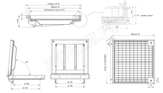 Люк под брусчатку Брус Ли AISI 304 1200*600 Люк под брусчатку Брус Ли AISI 304 1200*600