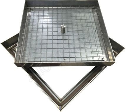 Напольный люк из нержавеющей стали AISI 304 600*600 Напольный люк из нержавеющей стали AISI 304 600*600