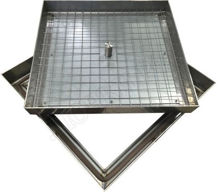 Напольный люк из нержавеющей стали AISI 430 400*400 Напольный люк из нержавеющей стали AISI 430 400*400