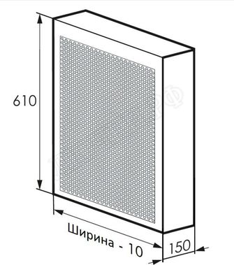 Радиаторный экран С перфорацией Кружок Металлический верх 890*610 Радиаторный экран С перфорацией Кружок Металлический верх 890*610