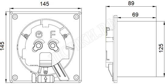 Вытяжной вентилятор airRoxy S, чёрный матовый, 01-174 Вытяжной вентилятор airRoxy S, чёрный матовый, 01-174