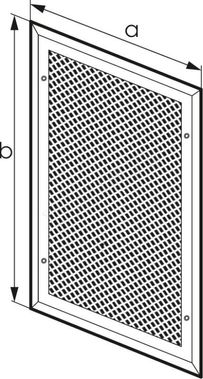 Решетка металлическая с перфорацией ПВС накладная 350*200 Решетка металлическая с перфорацией ПВС накладная 350*200